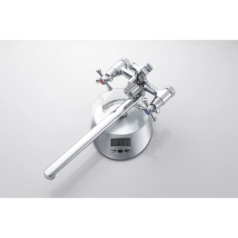 Фото 23 Смеситель для ванны Aloute A5883 двухвентильный с душевой лейкой цвет серебристый