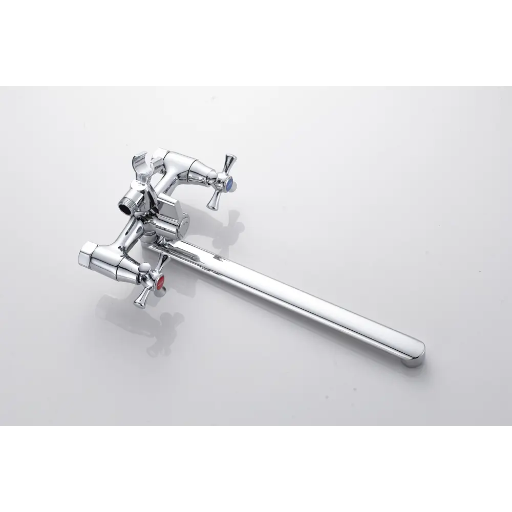 Фото 20 Смеситель для ванны Aloute A5883 двухвентильный с душевой лейкой цвет серебристый