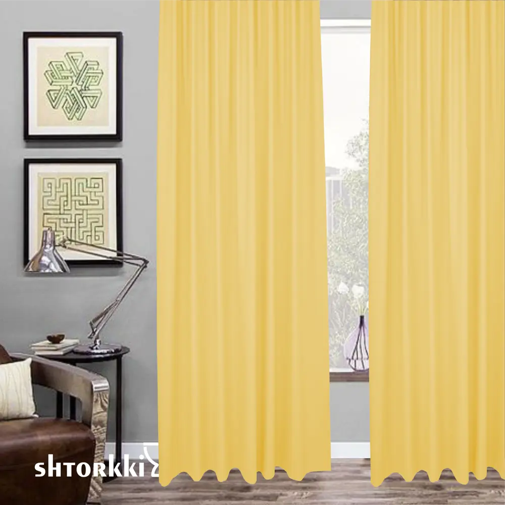 Фото 3 Комплект штор на ленте со скрытыми петлями Shtorkki Yellow IBL175260-61 87.50x260 см цвет желтый Фото 3 Комплект штор на ленте со скрытыми петлями Shtorkki Yellow IBL175260-61 87.50x260 см цвет желтый