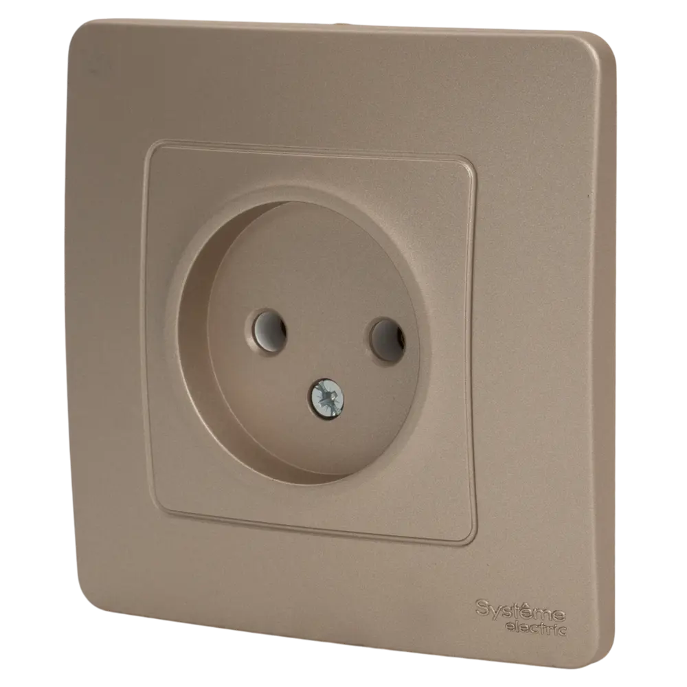 Фото 2 Розетка встраиваемая Systeme Electric Blanca без заземления без шторок цвет титановый Фото 2 Розетка встраиваемая Systeme Electric Blanca без заземления без шторок цвет титановый
