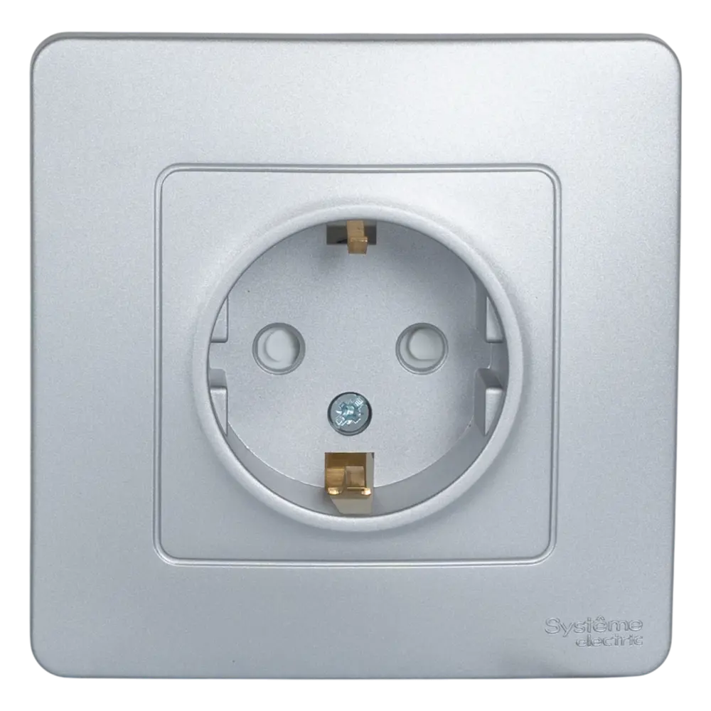 Фото Розетка встраиваемая Systeme Electric Blanca 16 А с заземлением цвет алюминий Фото Розетка встраиваемая Systeme Electric Blanca 16 А с заземлением цвет алюминий