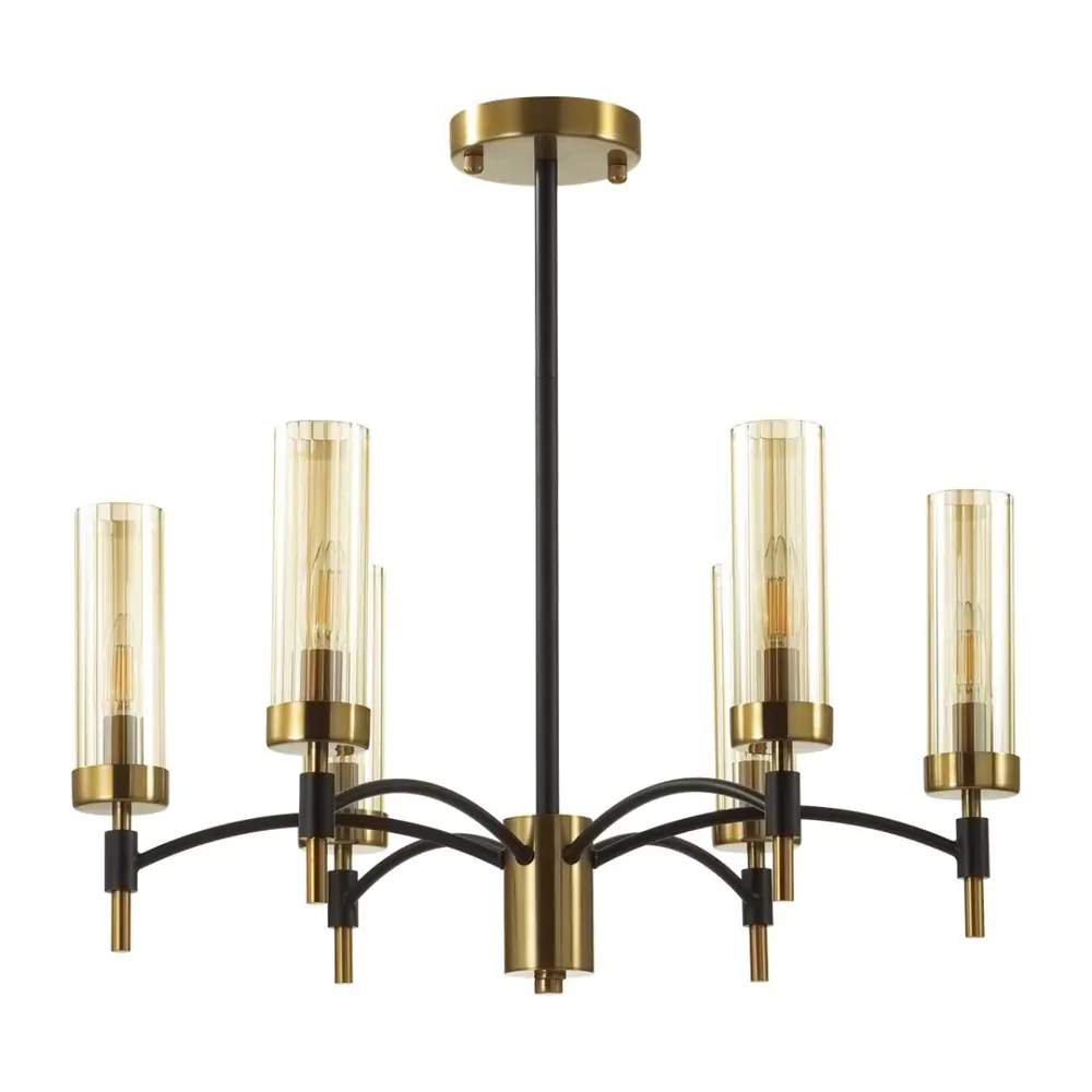 Фото 2 Люстра на штанге Lumion Sharon Lmn_6538_6c 6 ламп 12 м² цвет латунь Фото 2 Люстра на штанге Lumion Sharon Lmn_6538_6c 6 ламп 12 м² цвет латунь