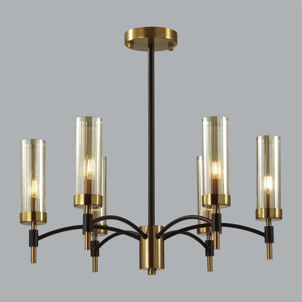 Фото Люстра на штанге Lumion Sharon Lmn_6538_6c 6 ламп 12 м² цвет латунь Фото Люстра на штанге Lumion Sharon Lmn_6538_6c 6 ламп 12 м² цвет латунь