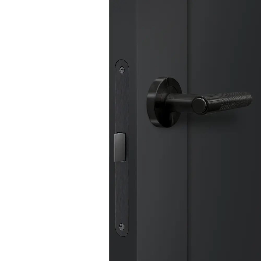 Фото 4 Дверь межкомнатная глухая Дестро 70x200 см Hardflex цвет стип антрацит с замком и петлями Фото 4 Дверь межкомнатная глухая Дестро 70x200 см Hardflex цвет стип антрацит с замком и петлями