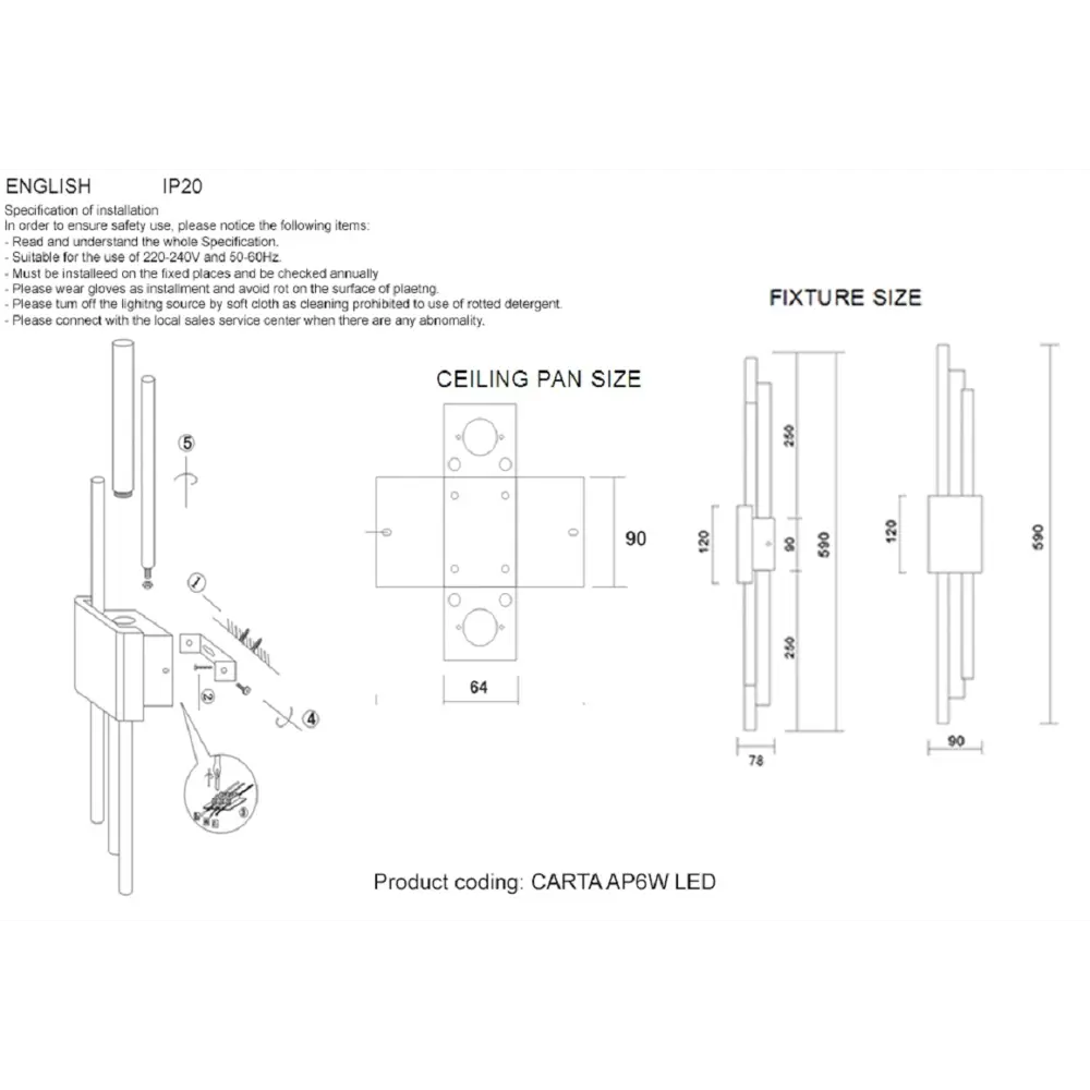 Фото Настенный светильник светодиодный Crystal Lux Carta ap6w green-brass теплый белый (желтый) свет цвет белый/зеленый/латунь
