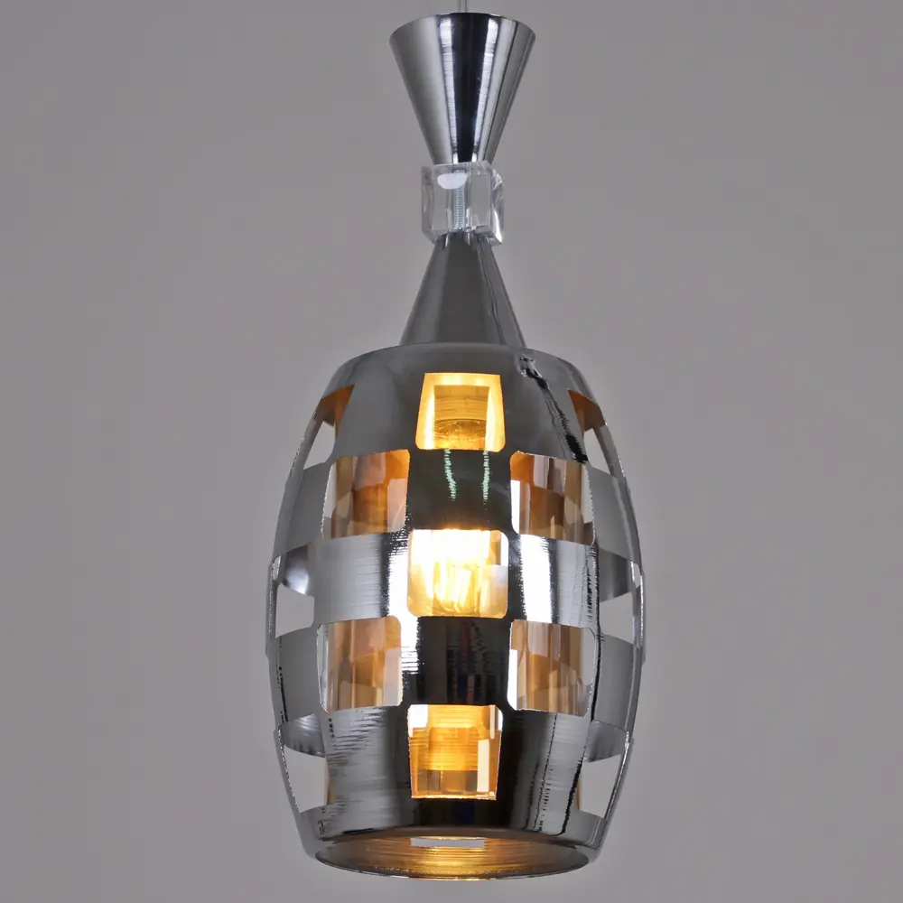 Фото 3 Светильник подвесной Reluce ch Rlc_04132-0.9-03_ch 3 лампы 18 м² цвет хром/коричневый Фото 3 Светильник подвесной Reluce ch Rlc_04132-0.9-03_ch 3 лампы 18 м² цвет хром/коричневый