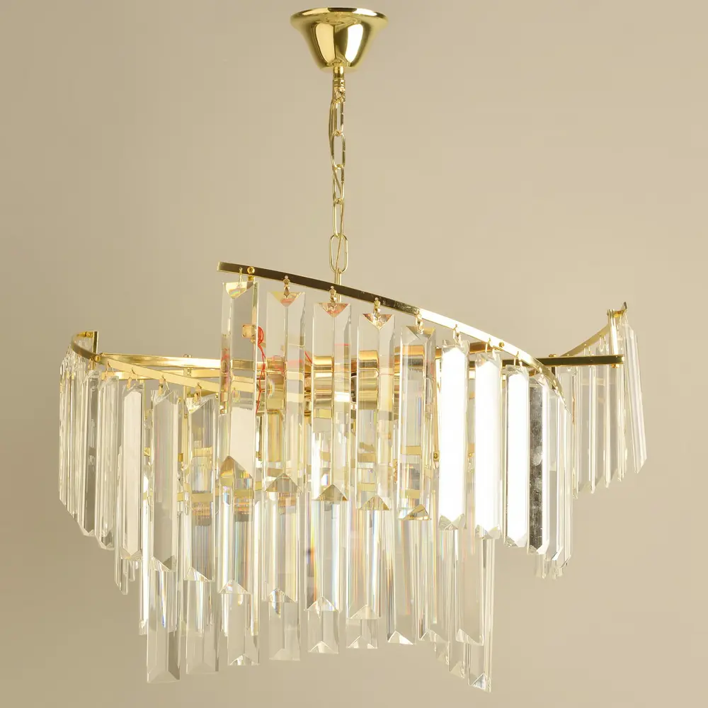 Фото 2 Люстра подвесная Reluce g Rlc_02414-0.4-10_g 10 ламп 60 м² цвет золото/прозрачный Фото 2 Люстра подвесная Reluce g Rlc_02414-0.4-10_g 10 ламп 60 м² цвет золото/прозрачный