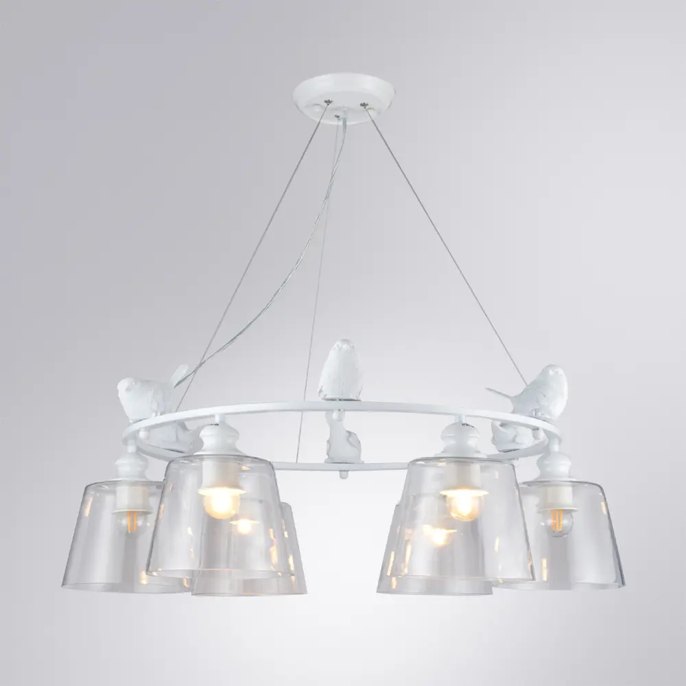 Фото 2 Люстра подвесная Arte Lamp Passero Ar_a4289lm-6wh 6 ламп 13.3 м² цвет белый Фото 2 Люстра подвесная Arte Lamp Passero Ar_a4289lm-6wh 6 ламп 13.3 м² цвет белый