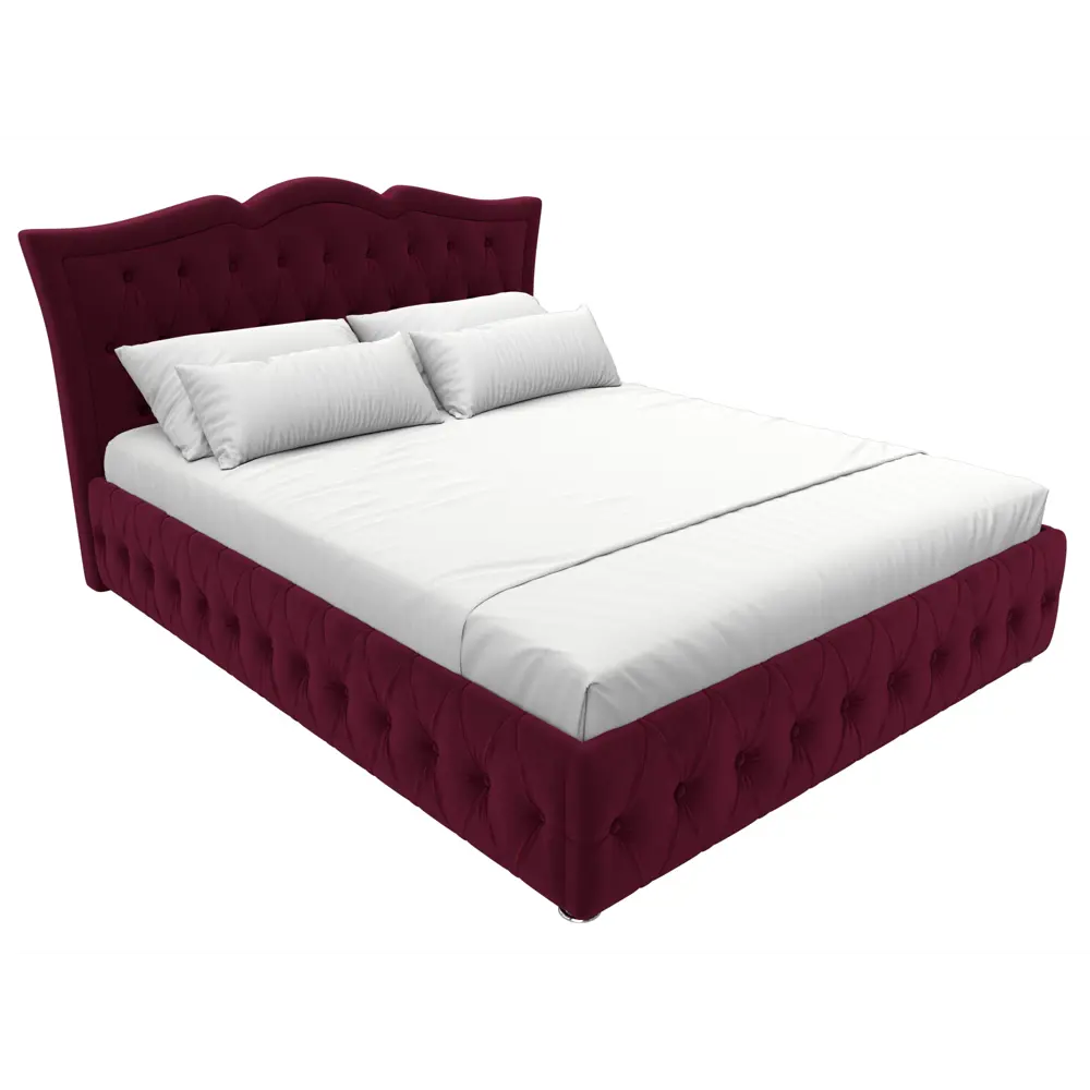 Фото 5 Кровать Герда 160 Лига диванов 108302 187x110x211 см микровельвет цвет бордовый Фото 5 Кровать Герда 160 Лига диванов 108302 187x110x211 см микровельвет цвет бордовый