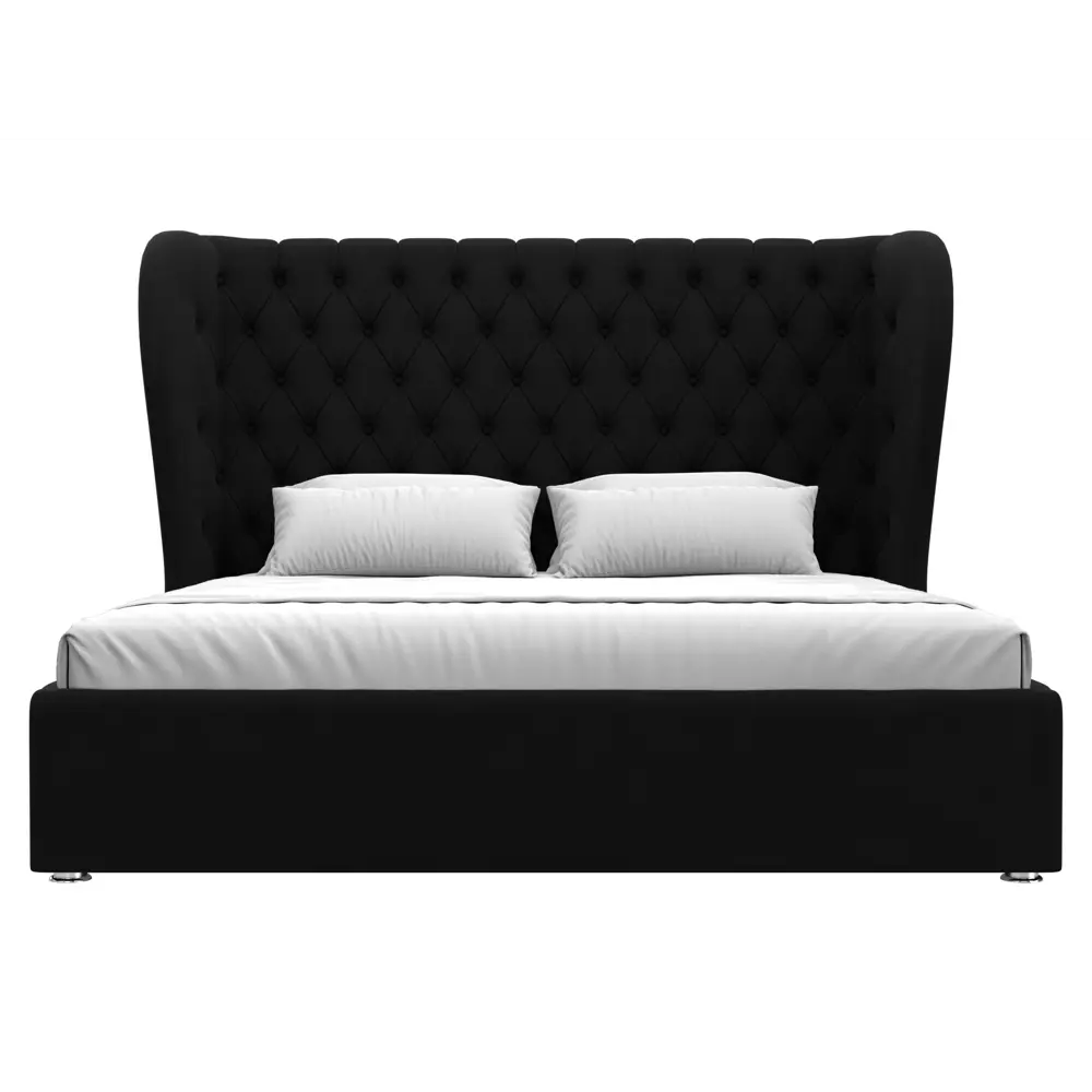 Фото 4 Кровать Далия 180 Лига диванов 108312 210x140x210 см микровельвет цвет черный Фото 4 Кровать Далия 180 Лига диванов 108312 210x140x210 см микровельвет цвет черный