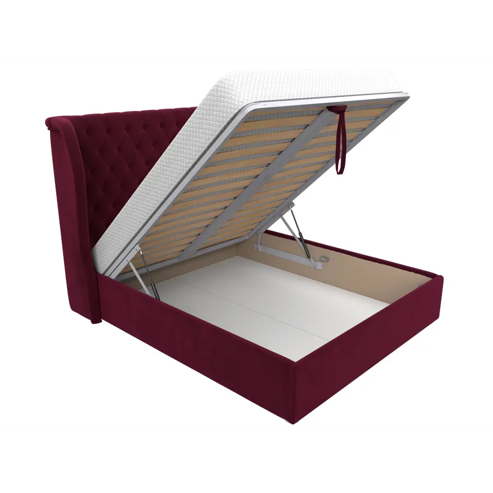 Фото 7 Кровать Далия 160 Лига диванов 114118 190x140x210 см микровельвет цвет бордовый Фото 7 Кровать Далия 160 Лига диванов 114118 190x140x210 см микровельвет цвет бордовый