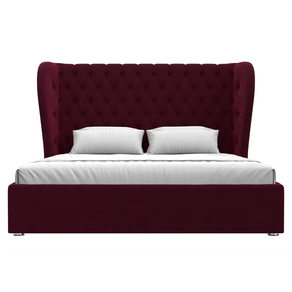 Фото 4 Кровать Далия 180 Лига диванов 114128 210x140x210 см микровельвет цвет бордовый Фото 4 Кровать Далия 180 Лига диванов 114128 210x140x210 см микровельвет цвет бордовый