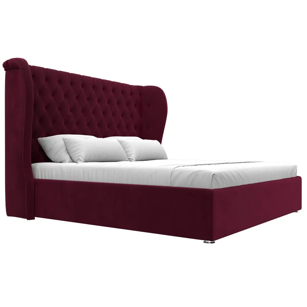 Фото 5 Кровать Далия 180 Лига диванов 114128 210x140x210 см микровельвет цвет бордовый Фото 5 Кровать Далия 180 Лига диванов 114128 210x140x210 см микровельвет цвет бордовый