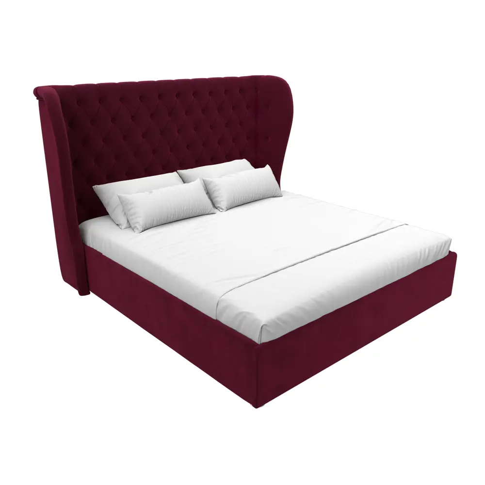 Фото 3 Кровать Далия 180 Лига диванов 114128 210x140x210 см микровельвет цвет бордовый Фото 3 Кровать Далия 180 Лига диванов 114128 210x140x210 см микровельвет цвет бордовый