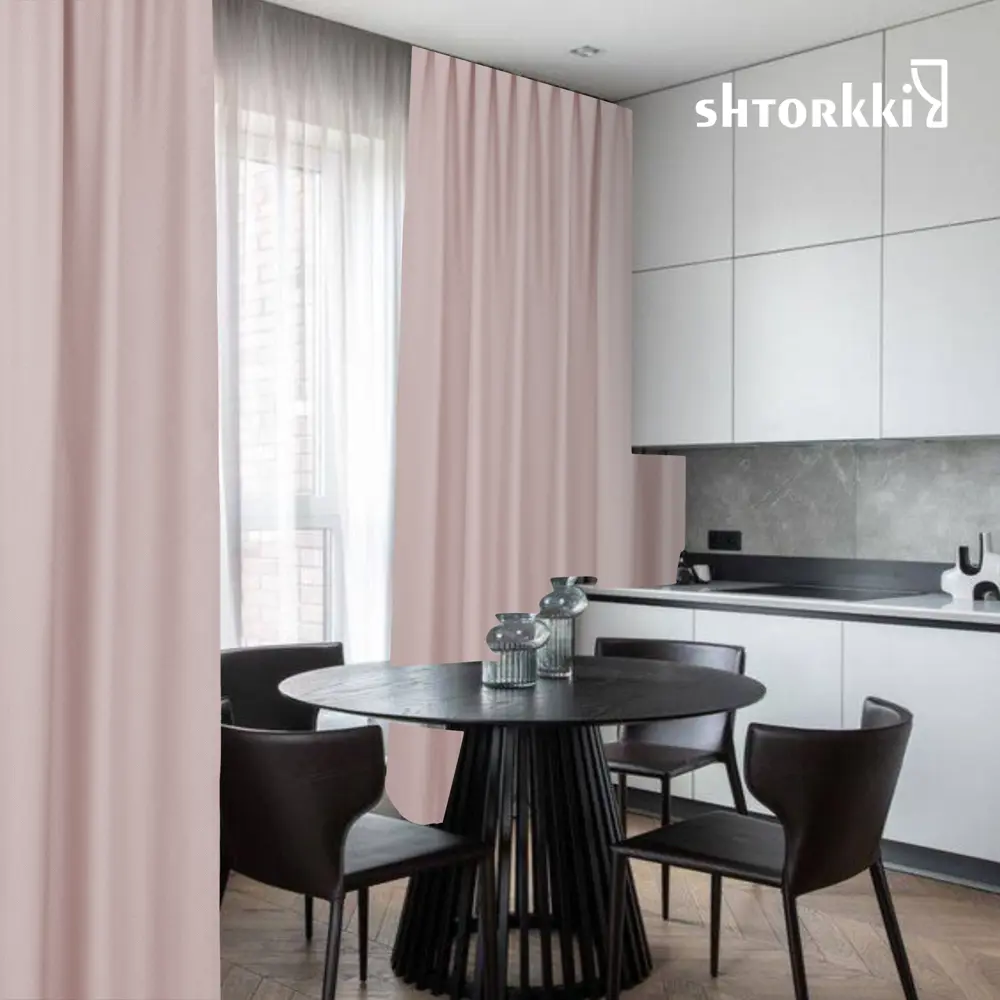 Фото 5 Комплект штор Shtorkki рогожка Pink 100x266 см 2 шт