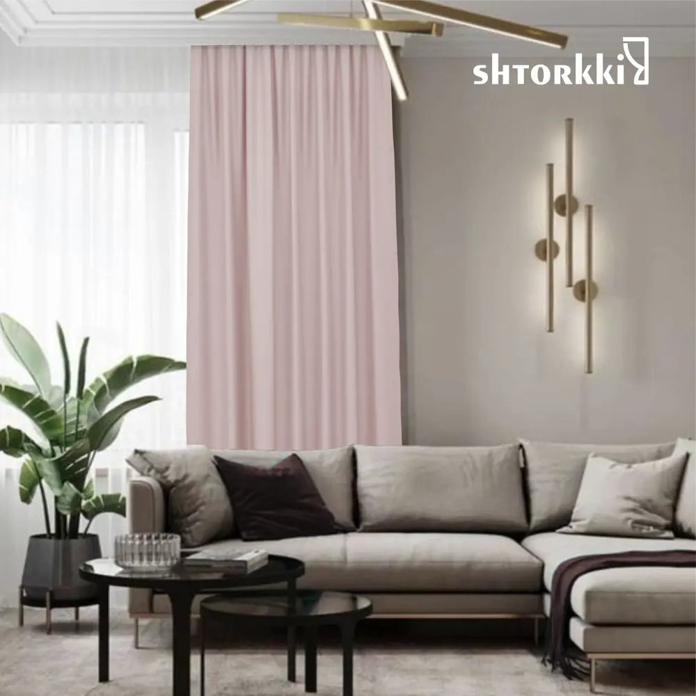 Фото 8 Комплект штор Shtorkki рогожка Pink 100x266 см 2 шт