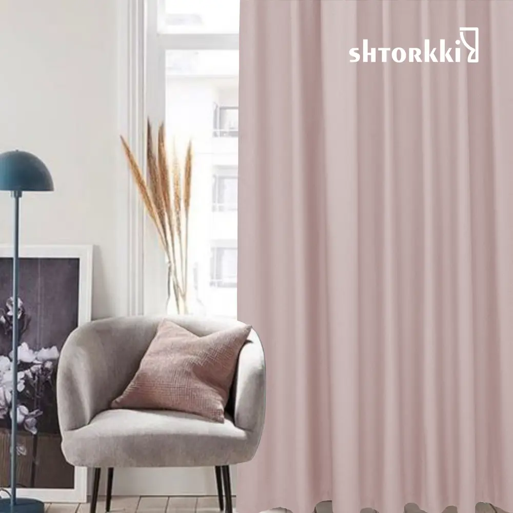 Фото 11 Комплект штор Shtorkki рогожка Pink 100x266 см 2 шт