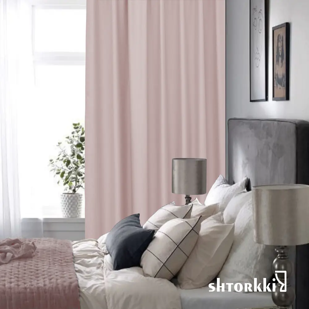Фото 12 Комплект штор Shtorkki рогожка Pink 100x266 см 2 шт