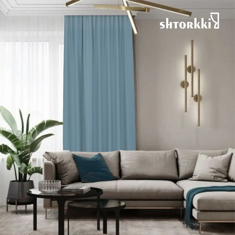 Фото 9 Комплект штор на ленте со скрытыми петлями Shtorkki Blue IR175258-17 87.50x258 см цвет синий Фото 9 Комплект штор на ленте со скрытыми петлями Shtorkki Blue IR175258-17 87.50x258 см цвет синий