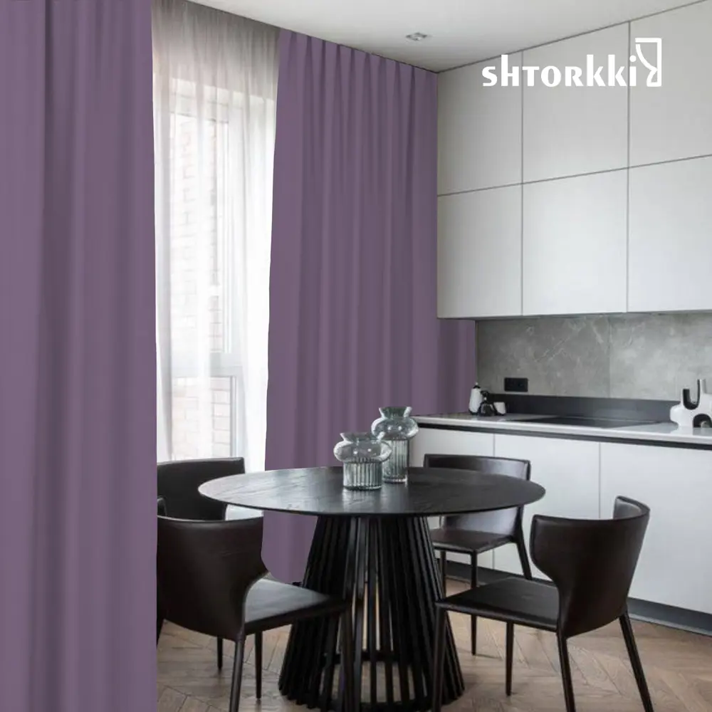 Фото 4 Комплект штор рогожка Violet 100x330 см 2 шт