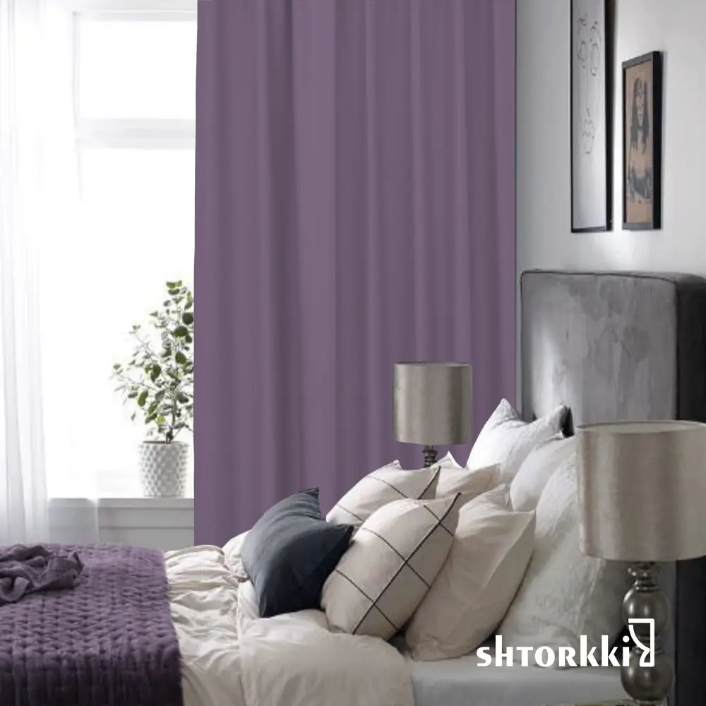 Фото 10 Комплект штор рогожка Violet 100x330 см 2 шт