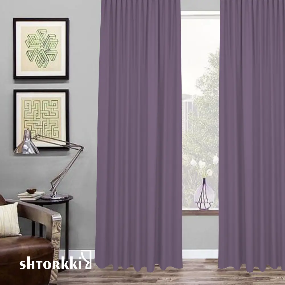 Фото Комплект штор на ленте со скрытыми петлями Shtorkki Violet IR175262-23 87.50x262 см цвет фиолетовый Фото Комплект штор на ленте со скрытыми петлями Shtorkki Violet IR175262-23 87.50x262 см цвет фиолетовый