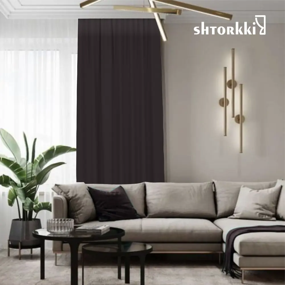 Фото 8 Комплект штор на шторной ленте Shtorkki Venge 160x260 см цвет коричневый Фото 8 Комплект штор на шторной ленте Shtorkki Venge 160x260 см цвет коричневый