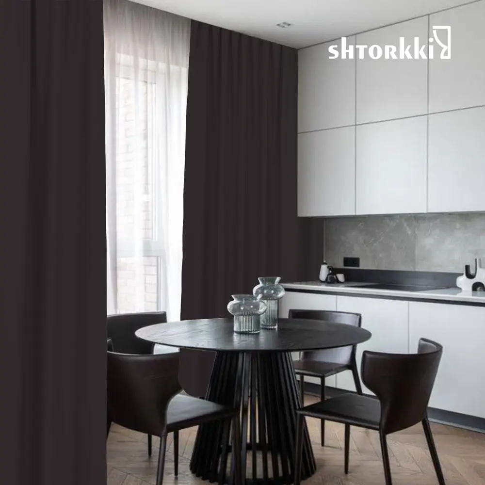Фото 5 Комплект штор на шторной ленте Shtorkki Venge 190x315 см цвет коричневый Фото 5 Комплект штор на шторной ленте Shtorkki Venge 190x315 см цвет коричневый