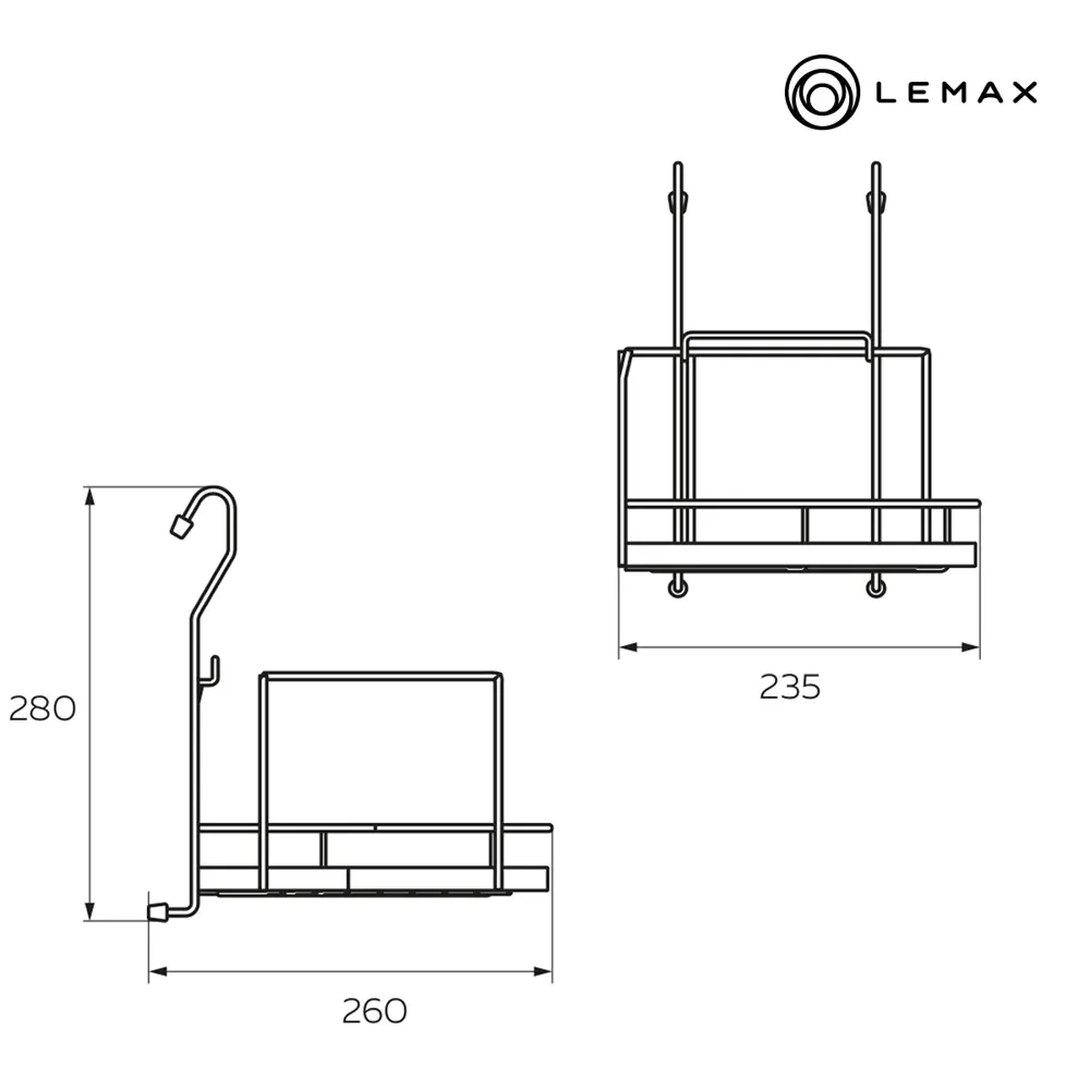 Фото 3 Настенный держатель для кухонных принадлежностей Lemax 26x28x23.5 см Металл цвет хромированный Фото 3 Настенный держатель для кухонных принадлежностей Lemax 26x28x23.5 см Металл цвет хромированный