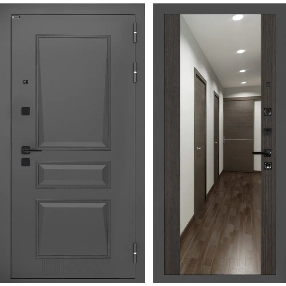 Фото Входная дверь Labirintdoors Орлеан правый 205x88см цвет муар серый 7024 матовый/венге ФЛЗ-1 Фото Входная дверь Labirintdoors Орлеан правый 205x88см цвет муар серый 7024 матовый/венге ФЛЗ-1