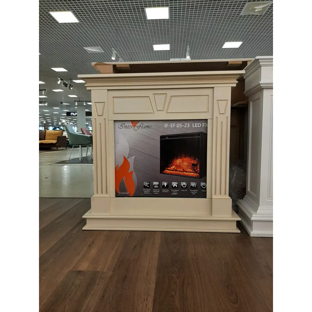 Фото 7 Каминокомплект Inter Flame Берта с очагом Foton if-ef05-23 led fx 1700Вт бежевый с золотой патиной Фото 7 Каминокомплект Inter Flame Берта с очагом Foton if-ef05-23 led fx 1700Вт бежевый с золотой патиной