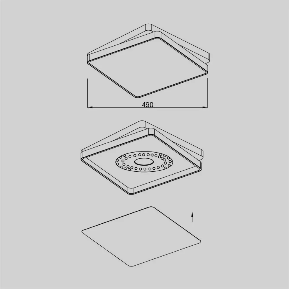 Фото 7 Люстра потолочная светодиодная EVOLUCE QVO SLE200712-01 16 м² нейтральный белый свет цвет черный Фото 7 Люстра потолочная светодиодная EVOLUCE QVO SLE200712-01 16 м² нейтральный белый свет цвет черный