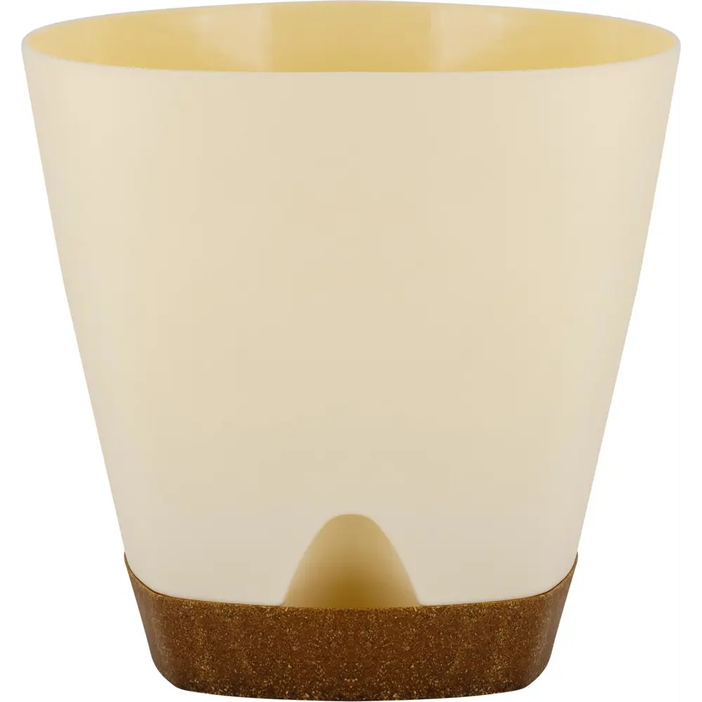 Фото Горшок для цветов Ingreen Wood 2.5 л сливочный Фото Горшок для цветов Ingreen Wood 2.5 л сливочный