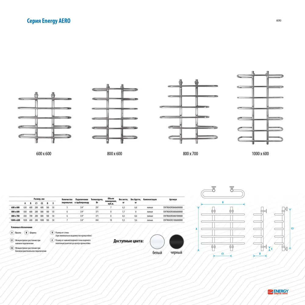 Фото 3 Полотенцесушитель водяной лесенка Energy aero 83x60 см универсальная подводка сталь цвет белый матовый Фото 3 Полотенцесушитель водяной лесенка Energy aero 83x60 см универсальная подводка сталь цвет белый матовый
