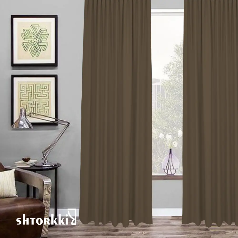 Фото 3 Комплект штор Shtorkki рогожка Brown 200x252 см 2 шт
