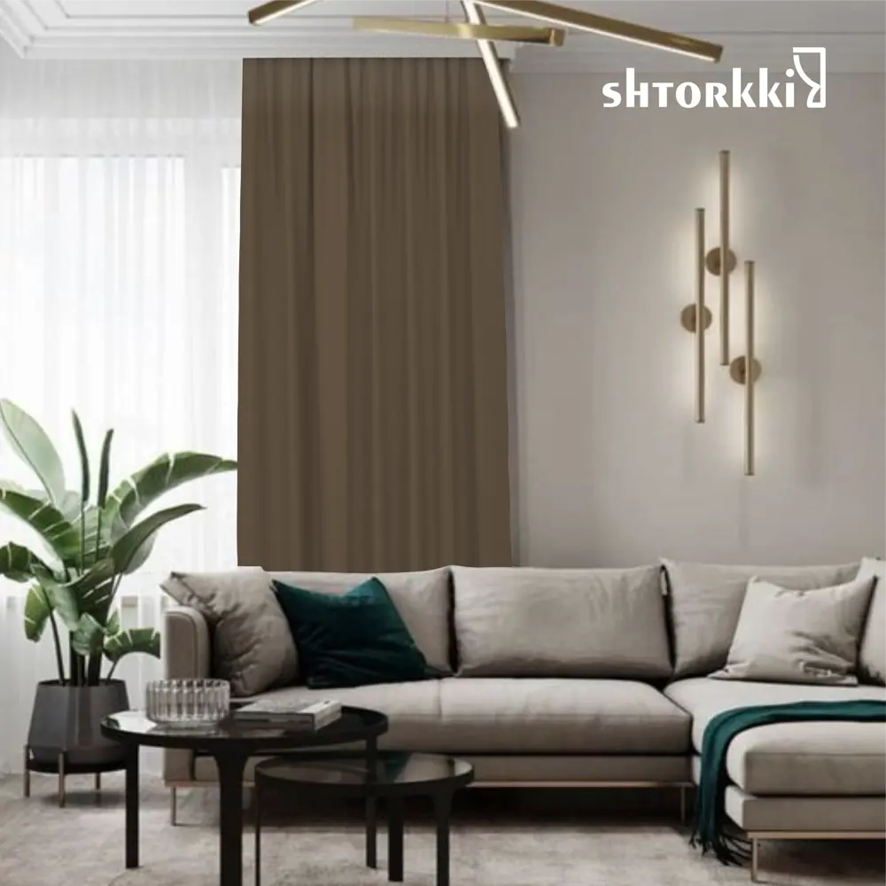 Фото 7 Комплект штор на ленте со скрытыми петлями Shtorkki Brown IR175258-40 87.50x258 см цвет коричневый Фото 7 Комплект штор на ленте со скрытыми петлями Shtorkki Brown IR175258-40 87.50x258 см цвет коричневый
