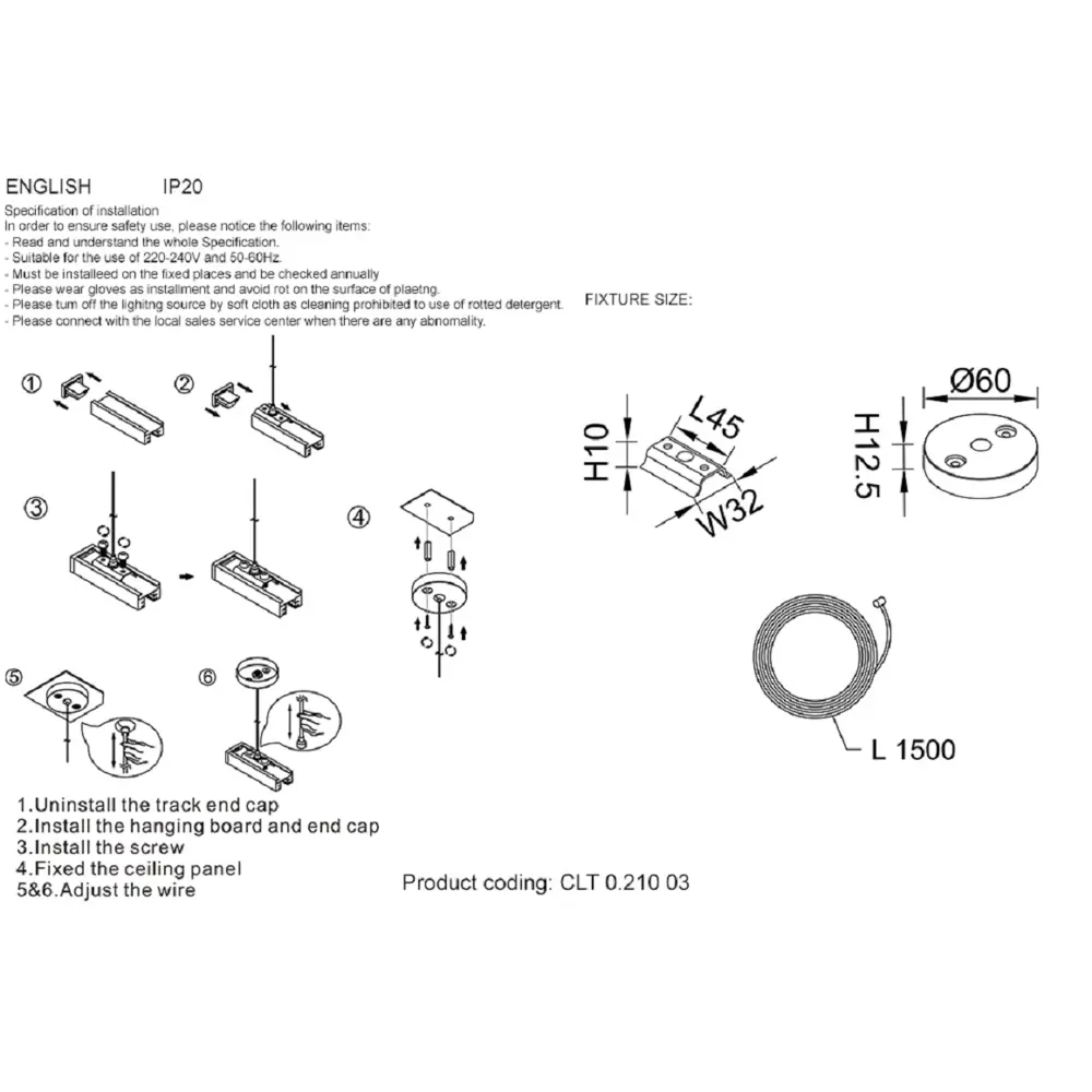 Фото 3 Кронштейн-подвес Crystal lux Clt 0.210 03 wh для накладного трекового шинопровода 150 цвет белый Фото 3 Кронштейн-подвес Crystal lux Clt 0.210 03 wh для накладного трекового шинопровода 150 цвет белый