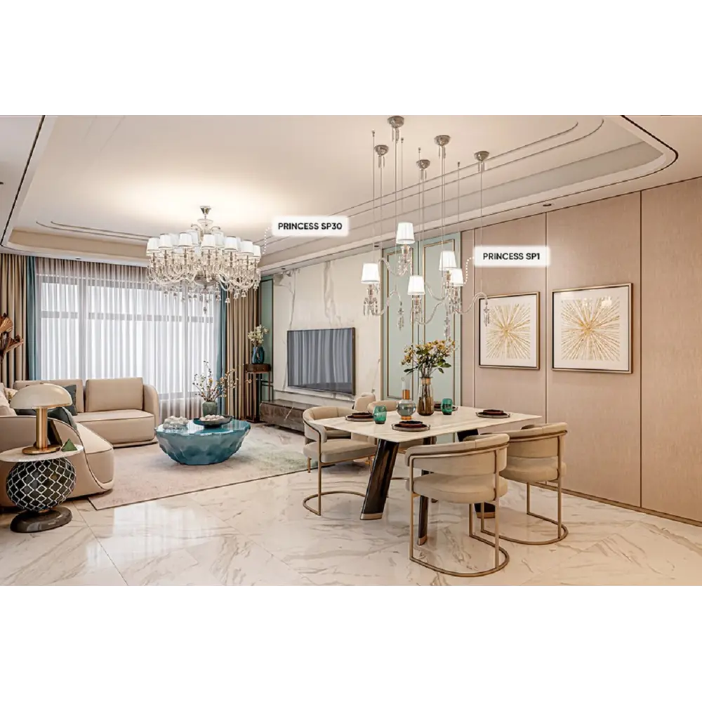 Фото 9 Светильник подвесной Crystal Lux Princess sp1 1 лампа 2 м² цвет хром Фото 9 Светильник подвесной Crystal Lux Princess sp1 1 лампа 2 м² цвет хром