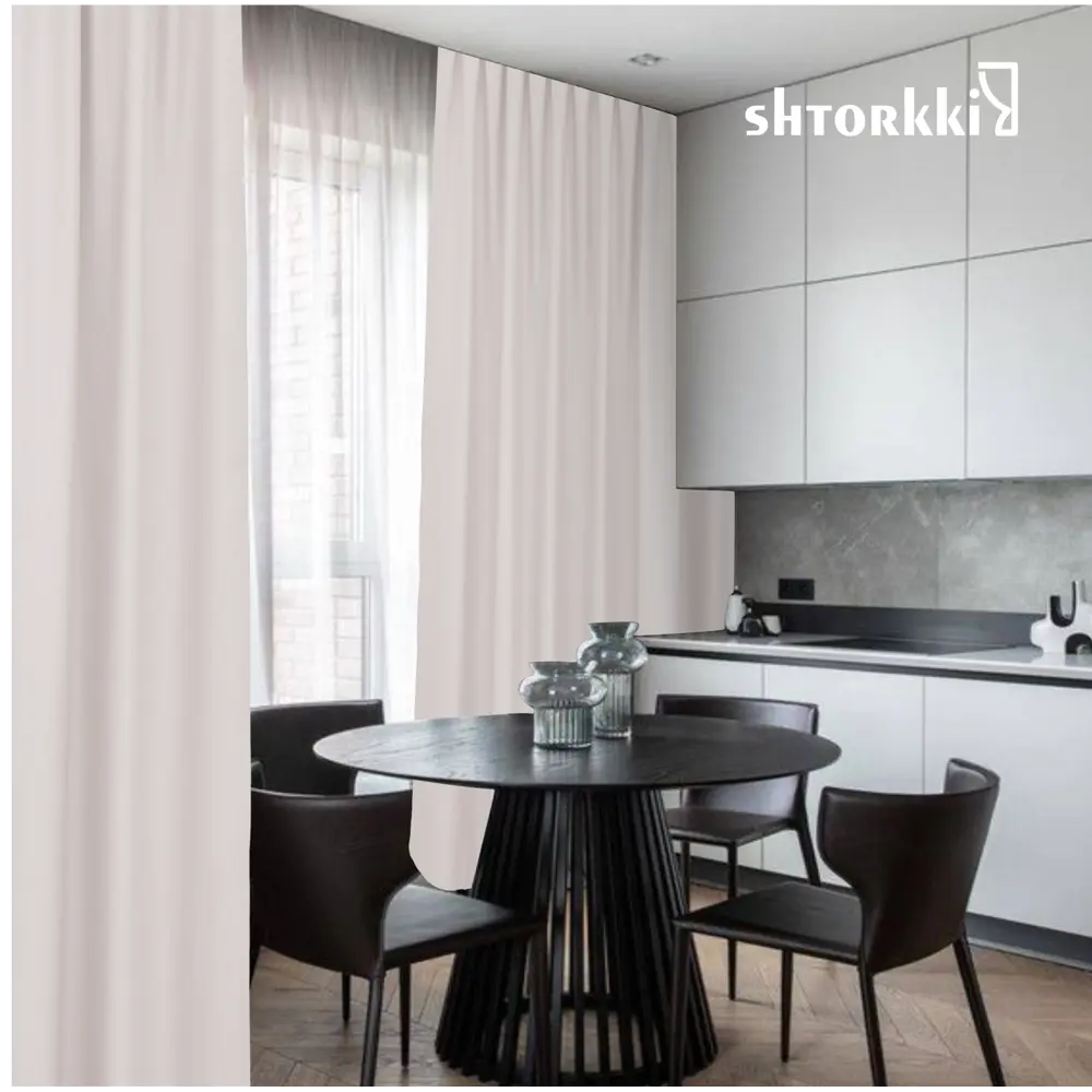 Фото 6 Комплект штор Shtorkki рогожка Light Pink 100x256 см 2 шт