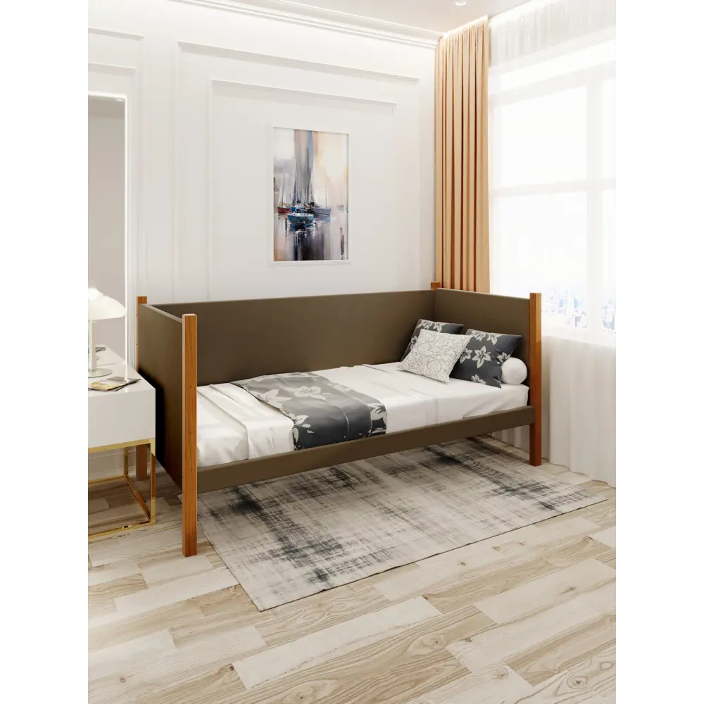 Фото 2 Кровать Solarius Тахта орто основание kor90-160olha-orto 100 x 101 x 170 см дерево цвет коричневый, ольха