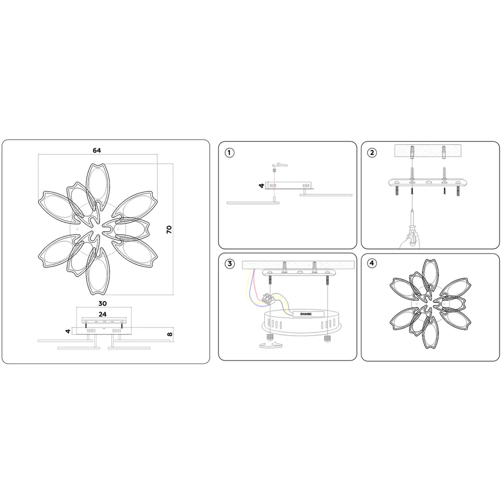 Фото 3 Люстра потолочная светодиодная Ambrella Light AMBR_FA579 Original с пультом управления 26 м² регулируемый белый свет цвет белый Фото 3 Люстра потолочная светодиодная Ambrella Light AMBR_FA579 Original с пультом управления 26 м² регулируемый белый свет цвет белый