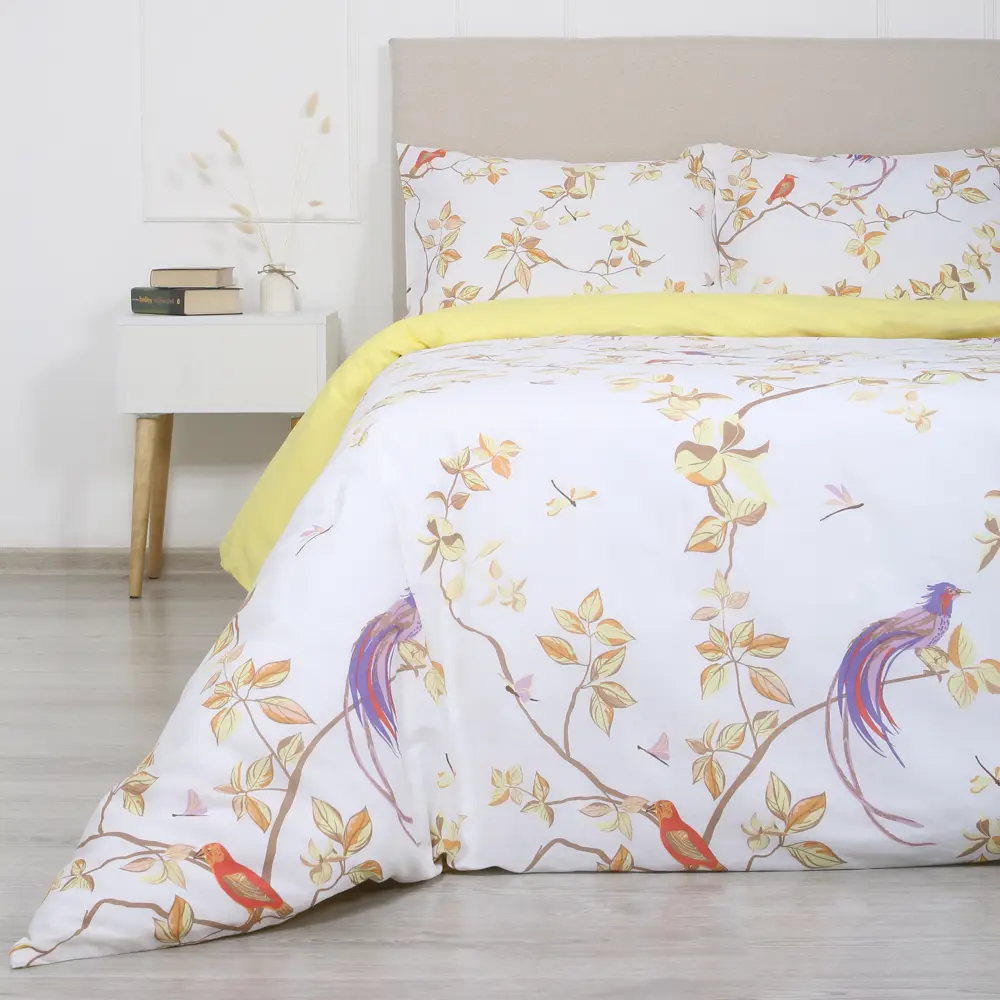 Фото Комплект постельного белья Mona Liza Birdie двуспальный Plus бязь желтый Фото Комплект постельного белья Mona Liza Birdie двуспальный Plus бязь желтый