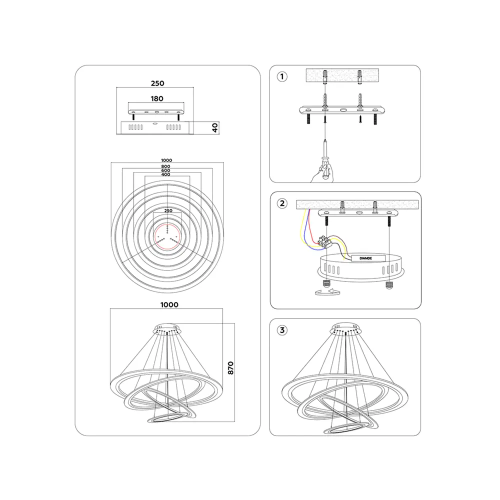 Фото 5 Светильник подвесной светодиодный Ambrella Light Acrylica с пультом управления 24 м² нейтральный белый свет цвет черный
