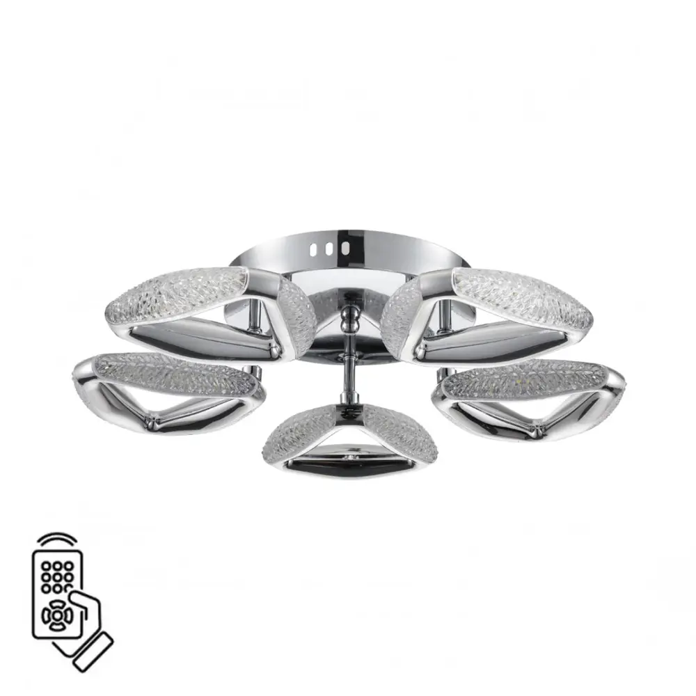 Фото 2 Люстра потолочная светодиодная Lumion LMN_8239_5CL Ruana 13 м² регулируемый белый свет цвет серый/серебристый Фото 2 Люстра потолочная светодиодная Lumion LMN_8239_5CL Ruana 13 м² регулируемый белый свет цвет серый/серебристый
