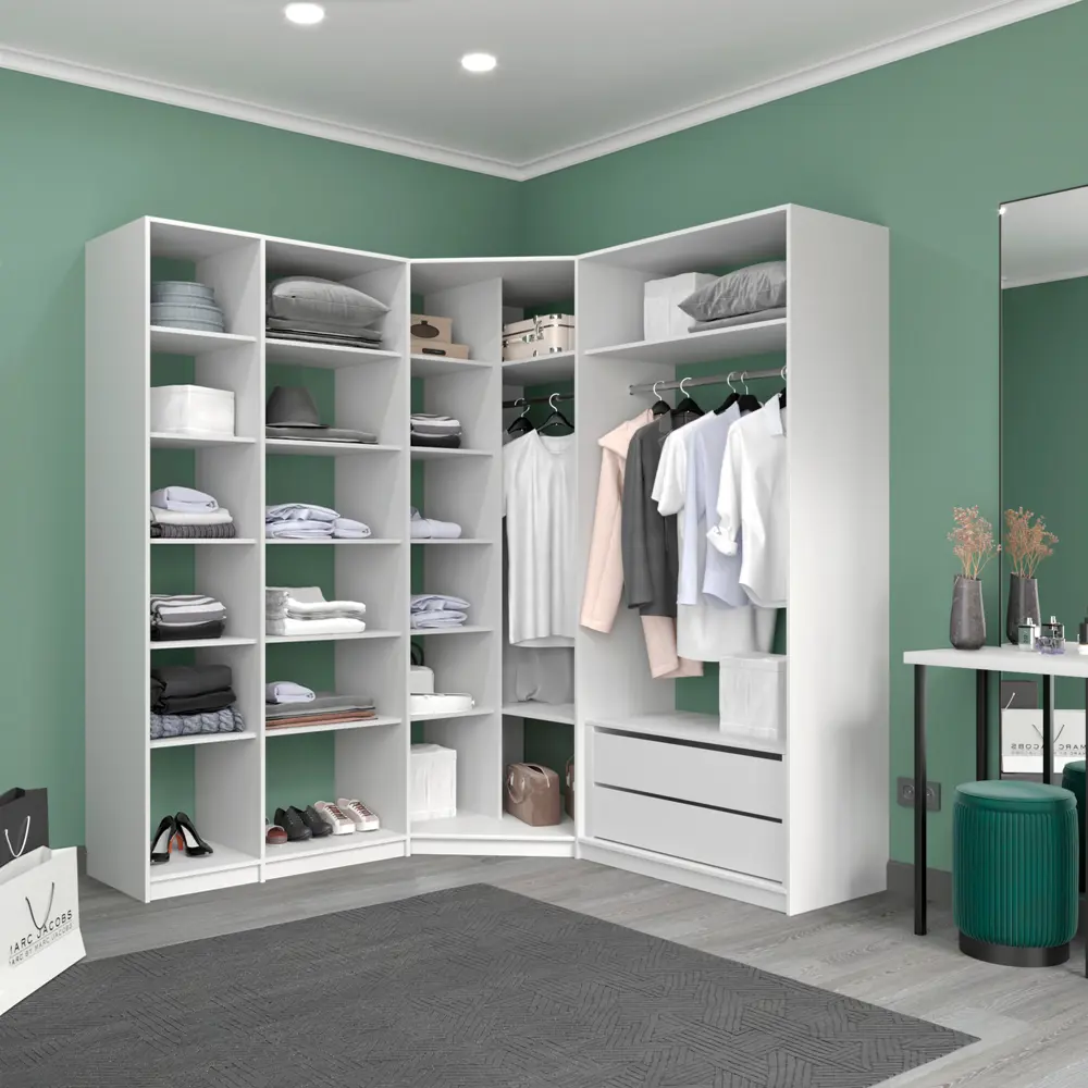 Фото 2 Гардеробная Мебельная компания е1 500163 390x220x51 см цвет белый Фото 2 Гардеробная Мебельная компания е1 500163 390x220x51 см цвет белый