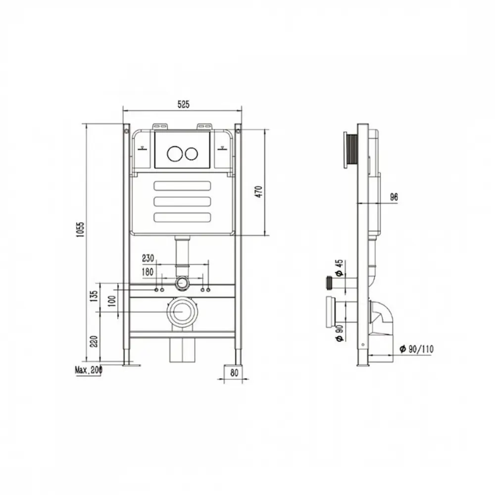 Фото 7 Комплект инсталляция с унитазом Doccia Palm24CH цвет белый Фото 7 Комплект инсталляция с унитазом Doccia Palm24CH цвет белый