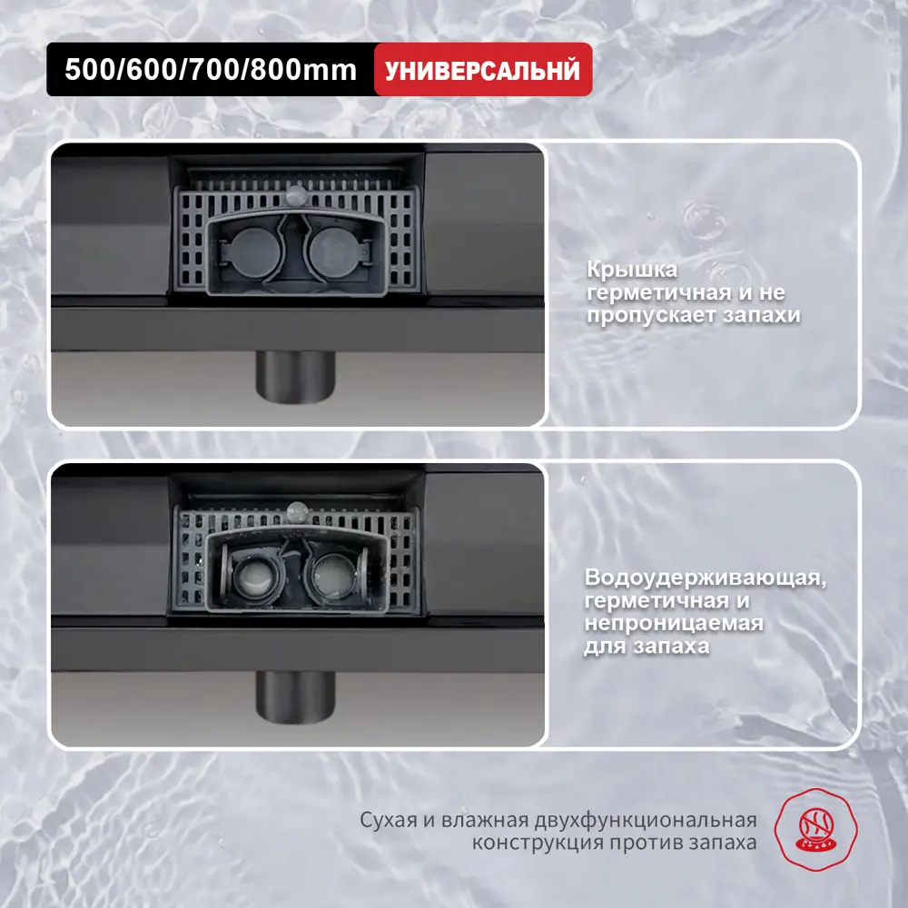 Фото 5 Трап для душа Raglo R650.60.09 комбинированный затвор 7x60 см нержавеющая сталь Фото 5 Трап для душа Raglo R650.60.09 комбинированный затвор 7x60 см нержавеющая сталь