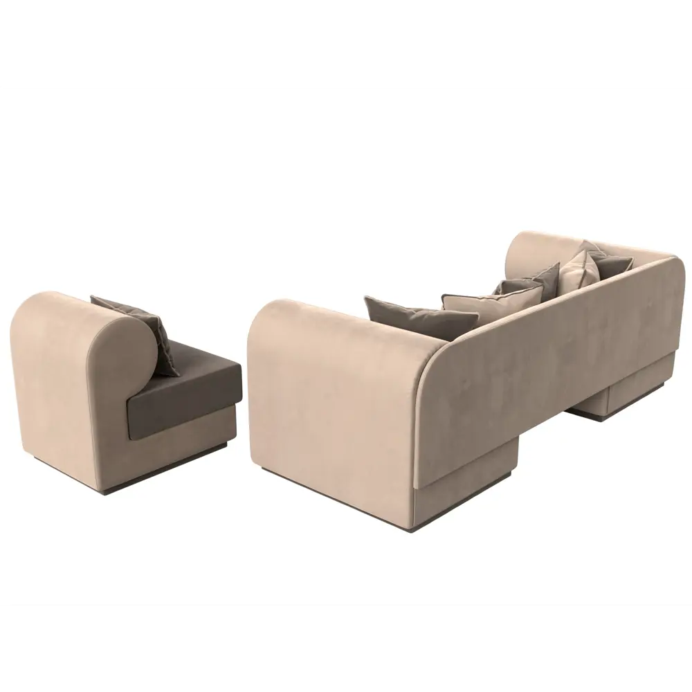 Фото 3 Диван прямой Лига диванов Кипр 116470 220x82x82 см велюр цвет коричневый; бежевый Фото 3 Диван прямой Лига диванов Кипр 116470 220x82x82 см велюр цвет коричневый; бежевый