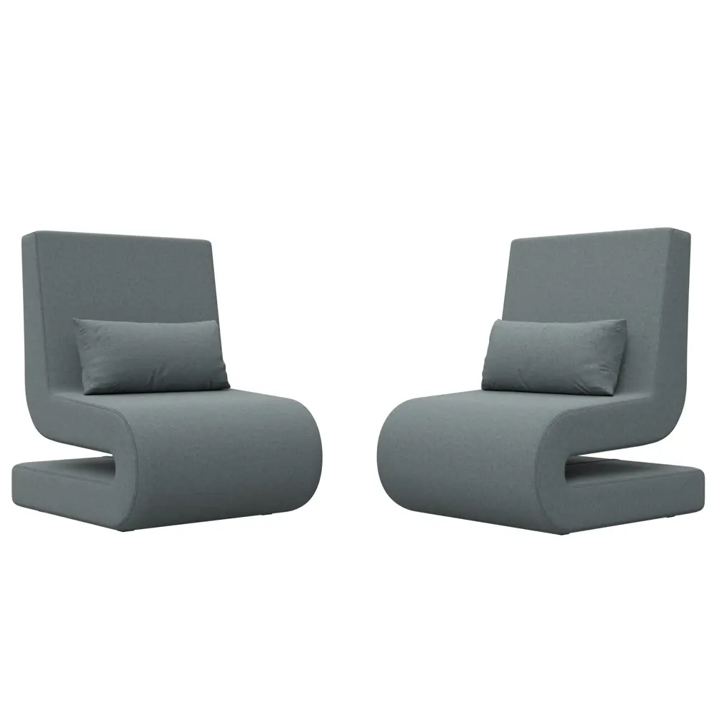 Фото Кресло Волна Лига диванов 125043 65x78x77 см рогожка цвет амур 07 серый 2 шт.