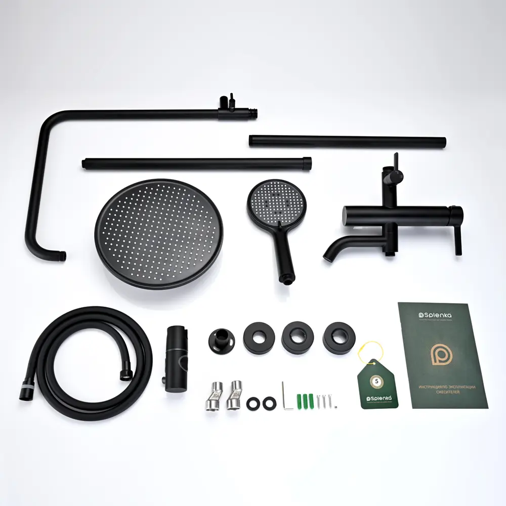 Фото 11 Душевая стойка Splenka S221.24.06 3 режимная цвет черный